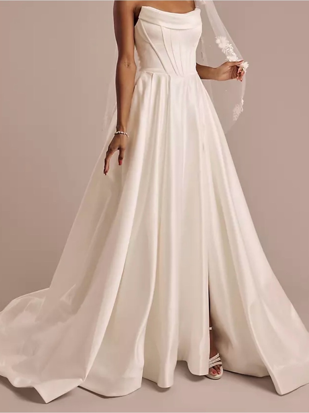 Strapless Corset Satin Wedding Dress
